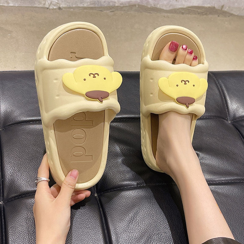 防滑凉拖鞋女夏季外穿学生宿舍可爱布丁小狗厚底洗澡室内居家拖鞋,女鞋,一字拖,淘宝优惠券,粉丝福利购,淘宝优惠卷