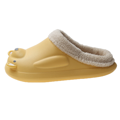 防水女可爱家居毛绒棉拖鞋