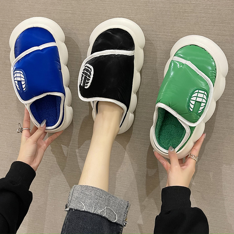 简约高级感韩版新款保暖棉拖鞋女冬季情侣室内居家防水软底可外穿