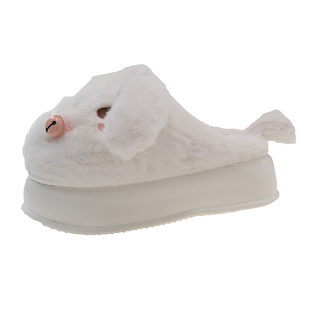 可爱铃铛小狗棉拖鞋女冬季外穿包头厚底高跟室内居家毛绒保暖拖鞋