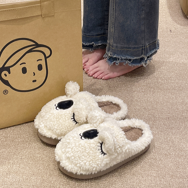 可爱考拉毛绒保暖棉拖鞋