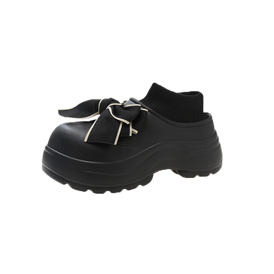 时尚蝴蝶结加绒防水棉拖鞋