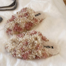 毛茸茸棉拖鞋女冬季外穿2025新款加绒保暖室内居家防滑软底毛毛鞋