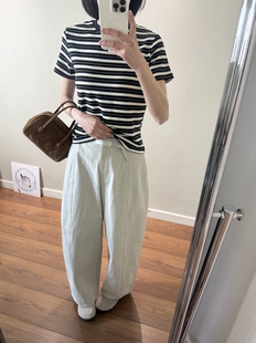 wenlustore春季新款宽松显瘦松弛感全棉弯刀长裤杨桃裤休闲裤女