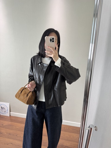 wenlustore秋季新款复古翻领百搭pu皮衣短款外套女