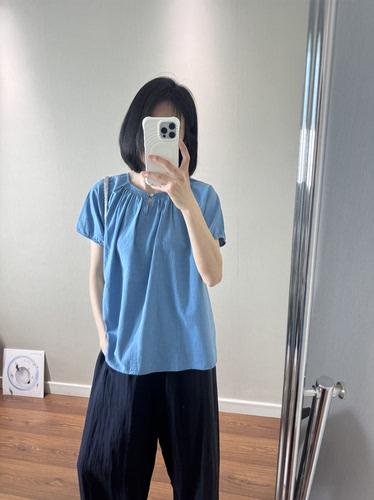 wenlustore2026夏季新款薄款柔软透气竹节棉短袖衬衫夏日小衫