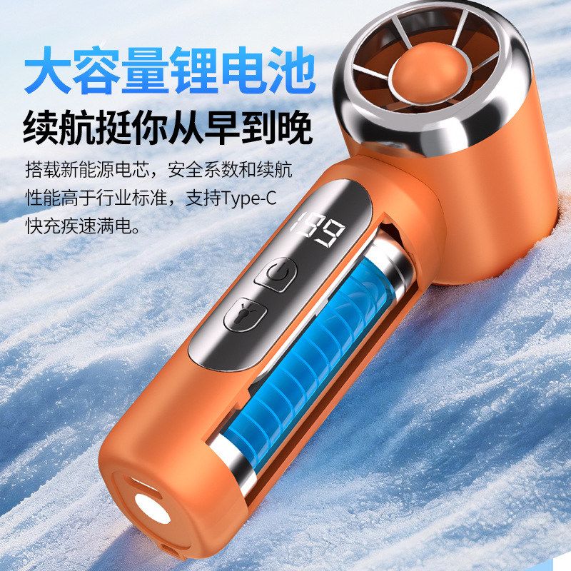usb高速风扇超长续航学生宿舍桌面迷你小风扇灯手持电风扇充电款