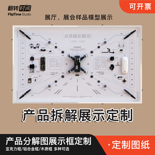 公司产品展会展示架手机零件拆解装 裱定制分解图展厅亚克力展示框