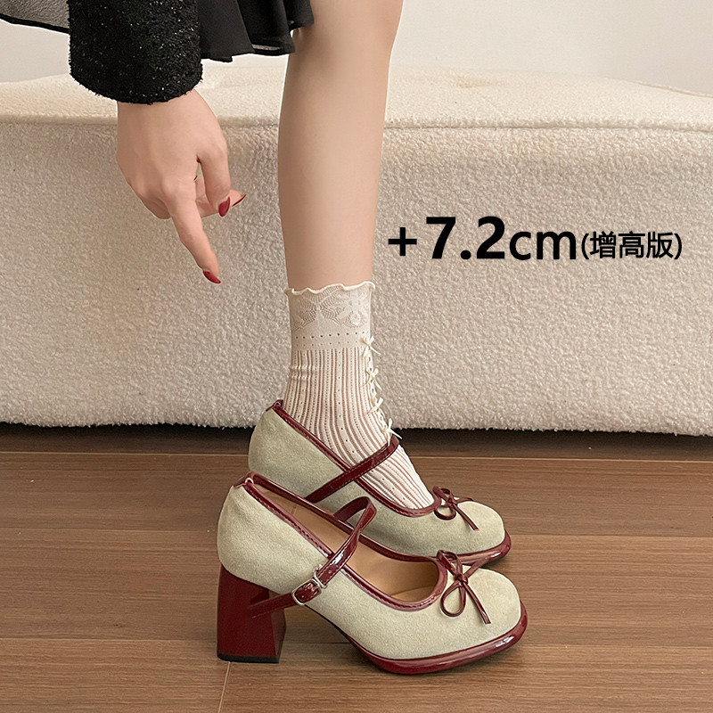 复古风蝴蝶结玛丽珍鞋女春秋款配裙子粗跟高跟鞋显贵气一字带单鞋,女鞋,玛丽珍鞋,淘宝优惠券,粉丝福利购,淘宝优惠卷