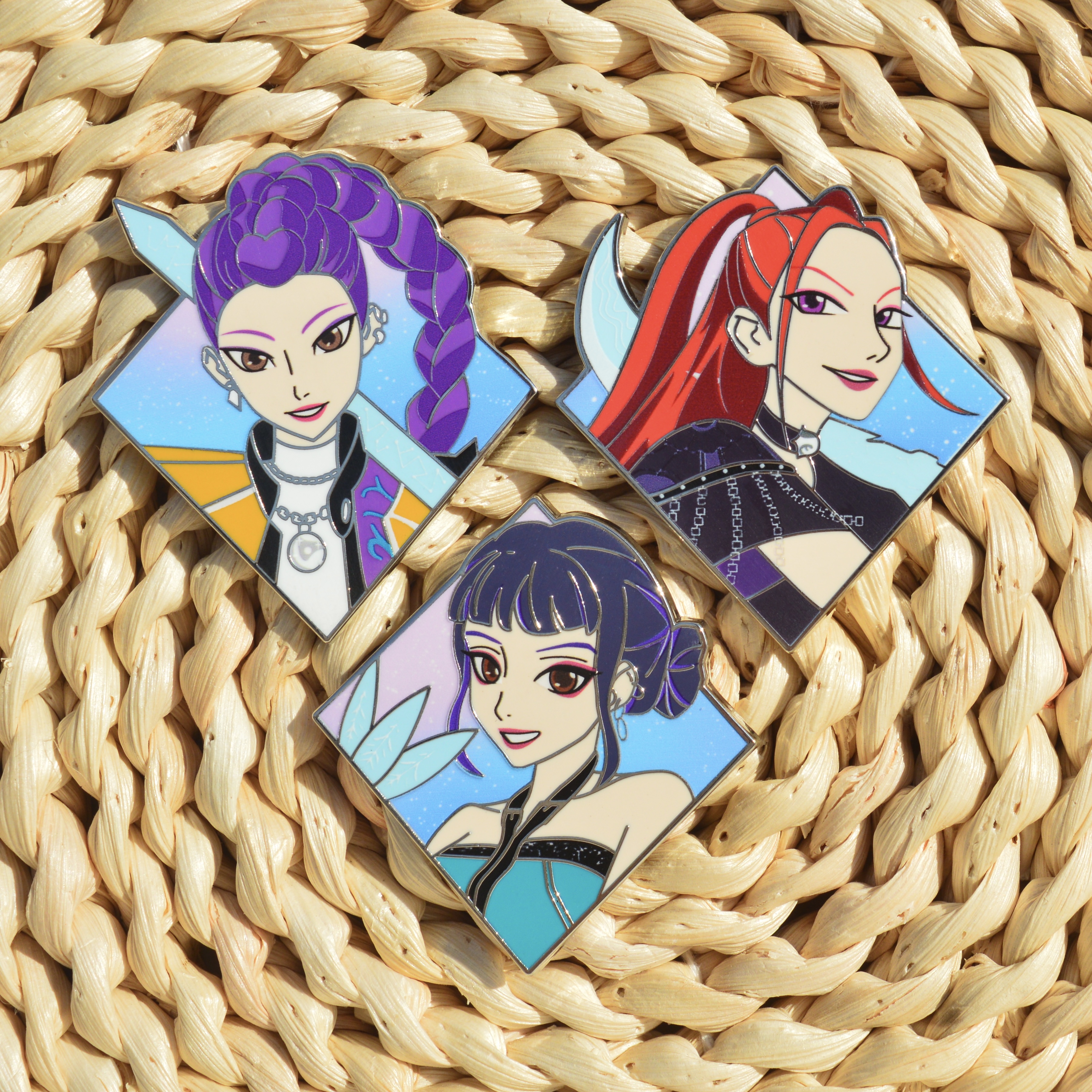 K-POP猎魔女团金属珐琅徽章胸针