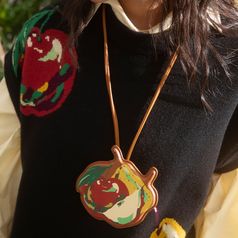 HHCH口海原创印花迷你挂脖卡包