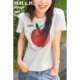 红苹果印花杂灰色冰感正肩短袖 HHCH口海 25SS T恤