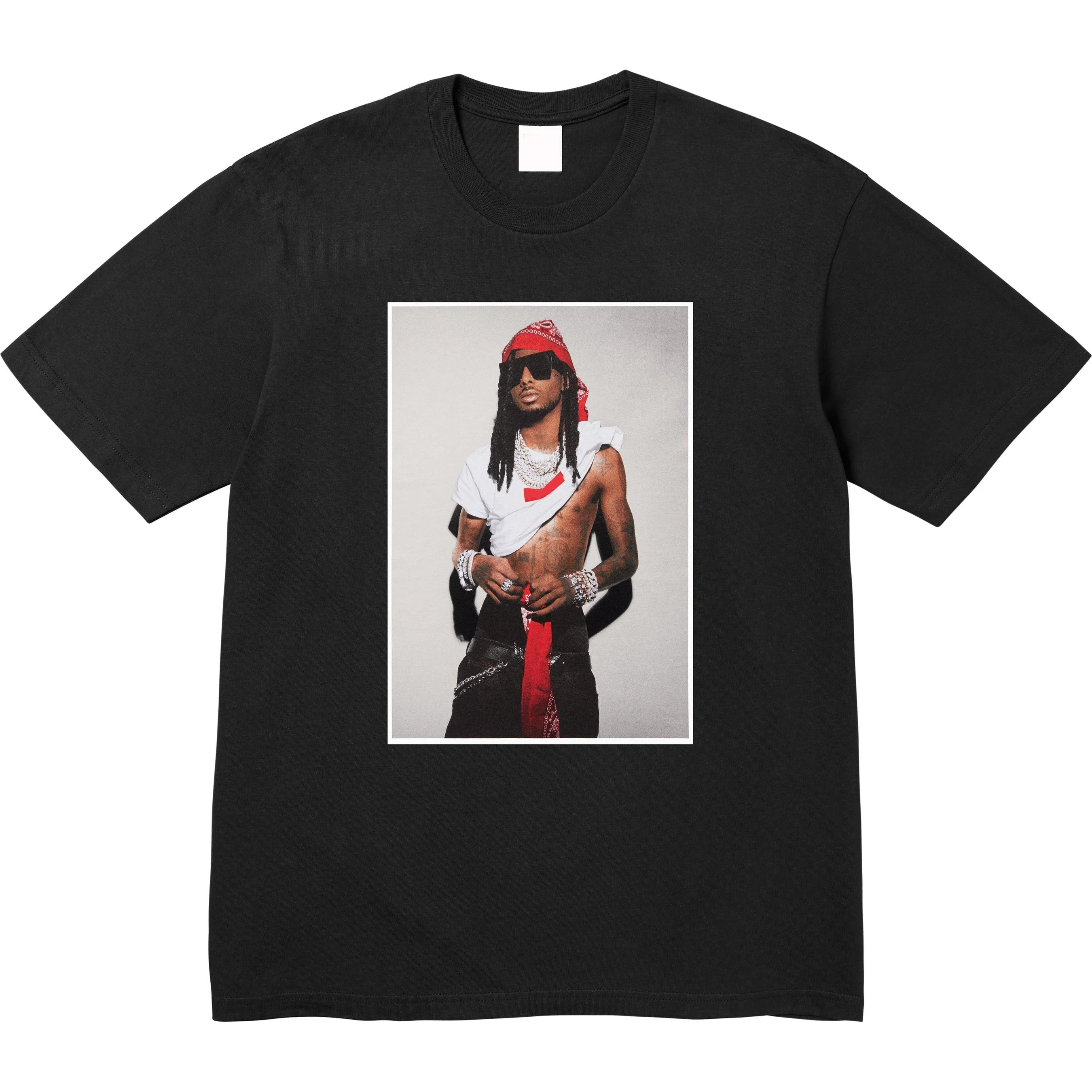 thumbnail for Fw25 Playboi Carti Tee Carti Character Photo Printed Short-Sleeved Pure Cotton T-Shirt Base Layer