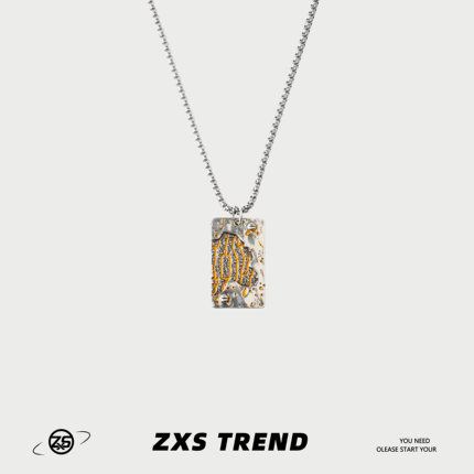 ZXS TREND「熔岩藏金」潮牌项链男女小众设计个性嘻哈项链饰品潮
