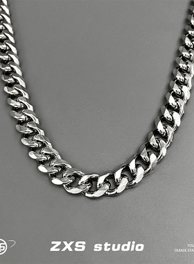 宽版切面钛钢项链男女钛钢