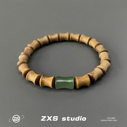 ZXS STUDIO 天然檀木节节高升竹节手串男女转运文玩盘玩上岸礼物