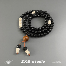 ZXS STUDIO新中式天然檀木紫金鼠多圈串珠手串男女士竹节文玩手链