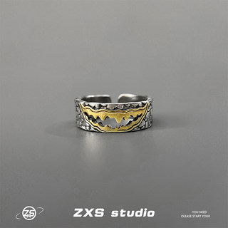 ZXS古银毒液戒指男潮嘻哈小众设计感开口可调节复古个性食指环女
