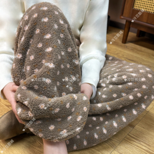 冬季新款加厚保暖米粒绒家居睡裤女韩版舒适可外穿休闲裤遛弯裤