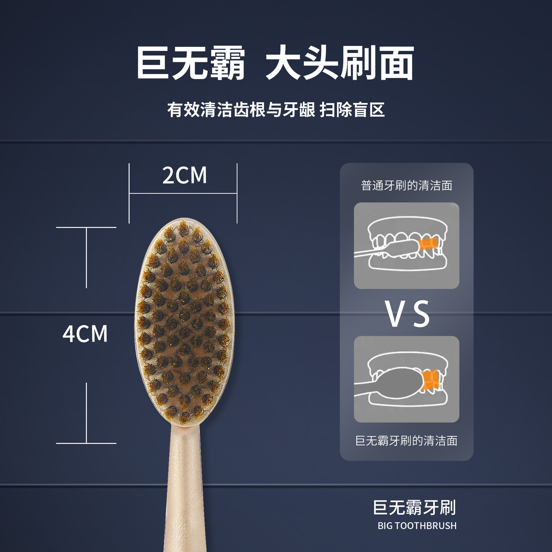 大头牙刷软毛宽头家庭装学生家用高颜值超特大手柄成人款清洁护龈