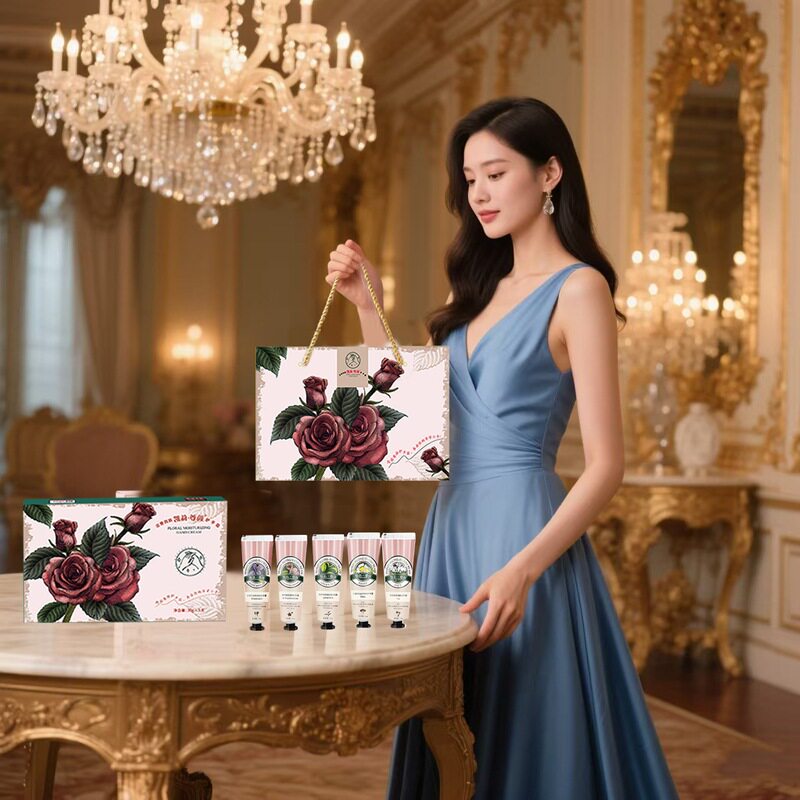 护手霜花香滋润手部礼盒装伴手礼送老师员工做赠品礼盒玫瑰高保湿