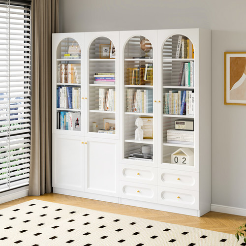 可比熊旗舰店实木法式书柜组合柜