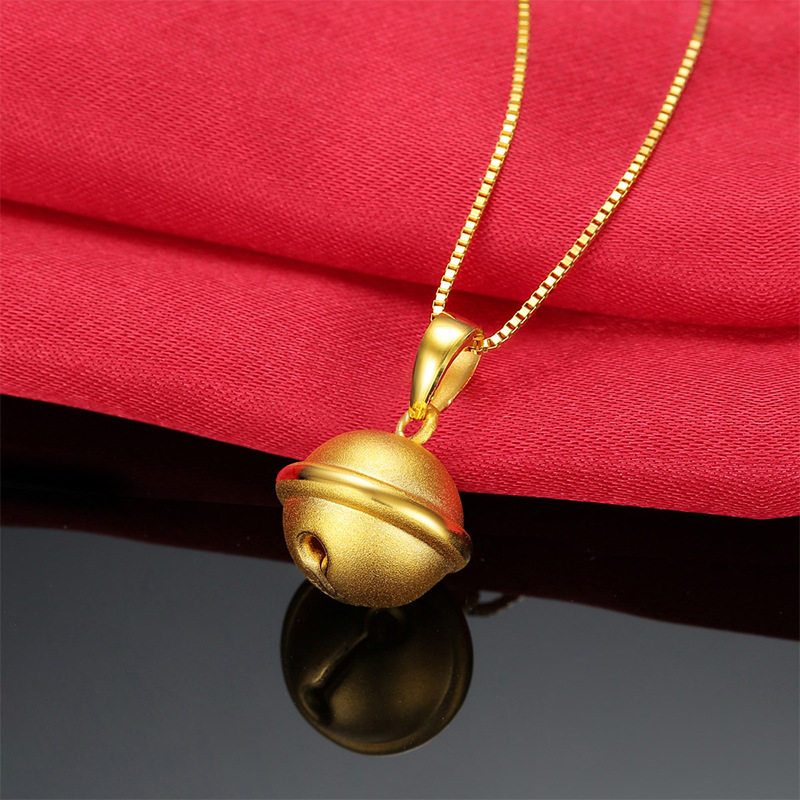 24k gold Necklace Small bell Pendant 3d Hard Gold Transfer bead originality children gift 999 Sufficient gold Pendant Fadein the Jewelry/Diamond/Jade/Gold , Gold jewelery (New) , Choker  category - from Buy2taobao.com to provide professional Taobao agent buy service