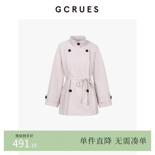 GCRUES商场同款休闲短裤风衣外套女春秋气质秋装上衣 G07Q05A1162