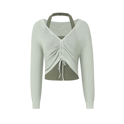 GCRUES休闲简约真两件毛衫套装