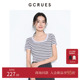 GCRUES商场同款 G03X04A0562 百搭T恤上衣 撞色条纹针织短袖 女夏季