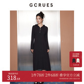 GCRUES商场同款 G10D08A0152 宽松针织连衣裙2025新款 时尚 带帽长袖