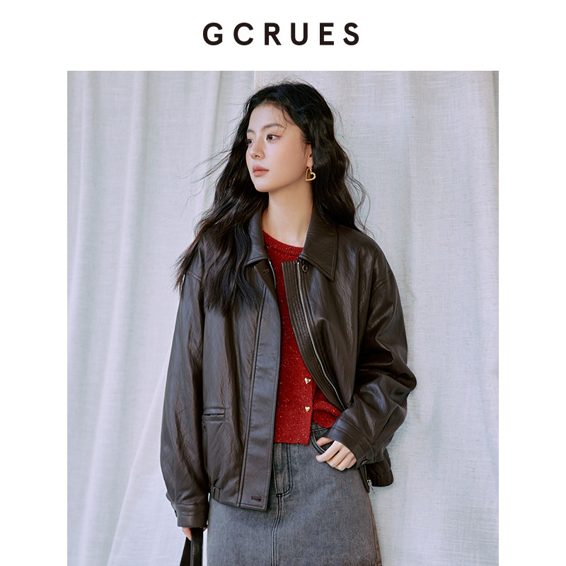 GCRUES宽松慵懒感皮衣外套图片