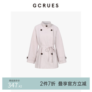 GCRUES商场同款休闲短裤风衣外套女春秋气质秋装上衣 G07Q01162