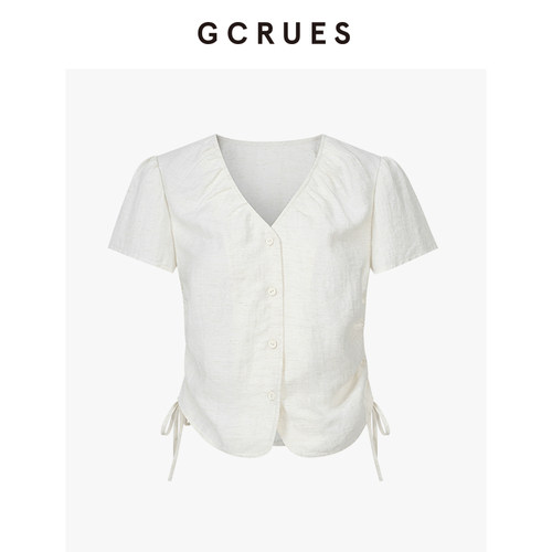 GCRUES短袖开衫外套女夏季外穿