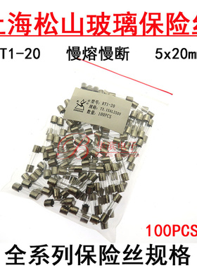 保险丝管RT1-20 0.16/0.2/0.25/0.35/0.5A慢熔T0.8AL250V上海松山