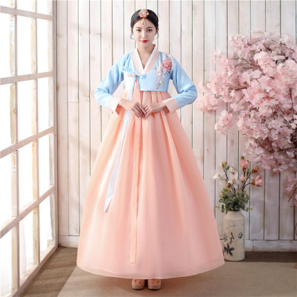 朝鲜服族服装大长今民族舞蹈演出服传统韩国宫廷古装女士韩服写真