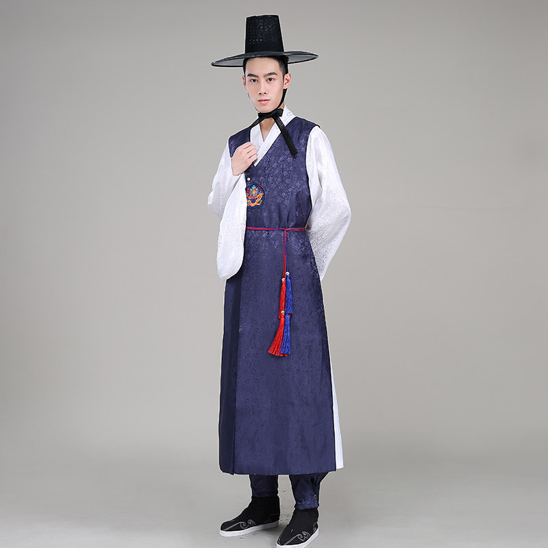 韩服男装长袍朝鲜服装鲜族服长衫传统韩国宫廷古装大长今成人礼服