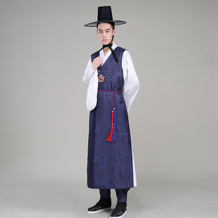 韩服男装长袍朝鲜服装鲜族服长衫传统韩国宫廷古装大长今成人礼服