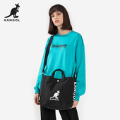 KANGOL官方印花邮差包ins大容量手提印花帆布包百搭情侣托特潮