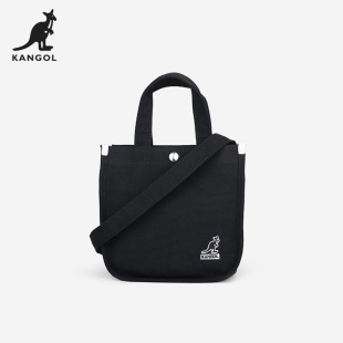 潮牌百搭 KANGOL官方正品 帆布手提小方包女mini斜跨单肩手机包韩版