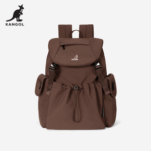 KANGOL大号双肩包女翻盖大容量旅游轻便背包男防泼水时尚 百搭书包
