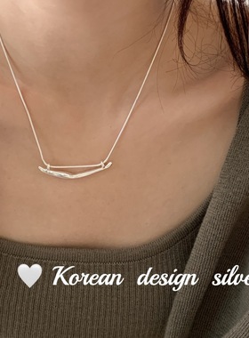 韩版ins风饰品 S925纯银圆蛇骨项链树枝小众设计高级感女款锁骨链