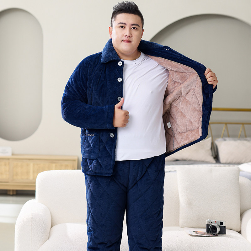 家居服男士肥佬休闲套装