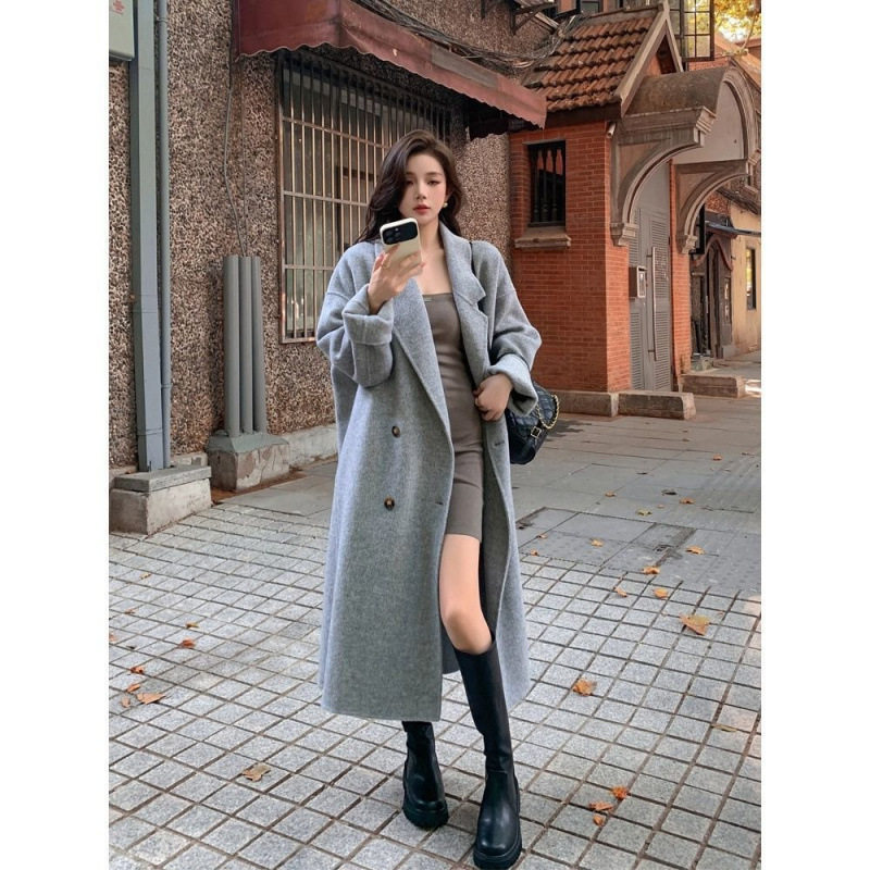 双面呢大衣女加长版冬季新款韩系毛呢外套