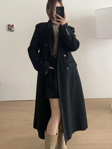 2026新款韩版宽松显瘦百搭双面羊绒大衣女中长款过膝羊毛呢子外套