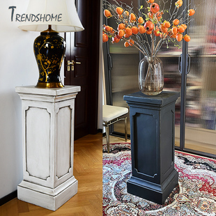 黑色罗马柱展示台欧美法式 饰品桌腿入户玄关室内外婚庆摆件 家居装