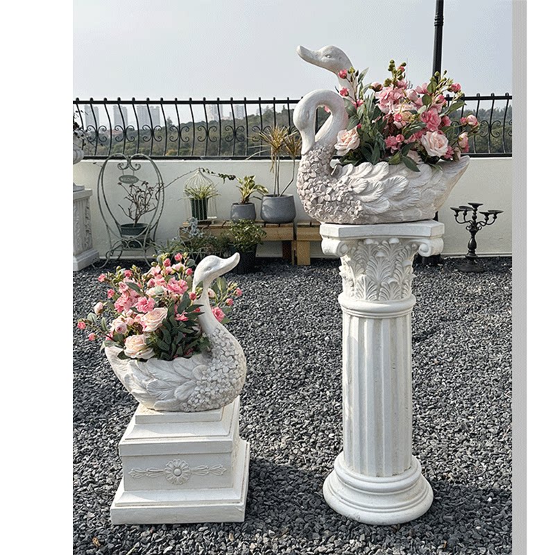 欧式帝罗马柱子花盆底座园庭院别墅阳台装饰婚礼庆布置圆落地摆件