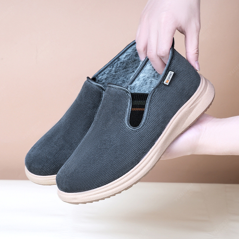 棉鞋男冬加绒加厚保暖灯芯绒棉靴