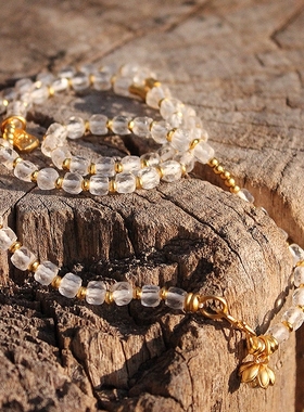 三青山房女款白水晶国风原创手链