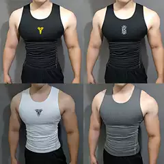 Sports Vest for Men, Quick-Drying, High-Elastic Tights, Fitness Clothes, Basketball Running Training Sleeveless I-Shaped Sweat-Absorbent T-Shirt
